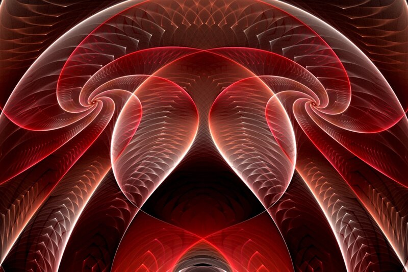 Red fractal spiral pattern