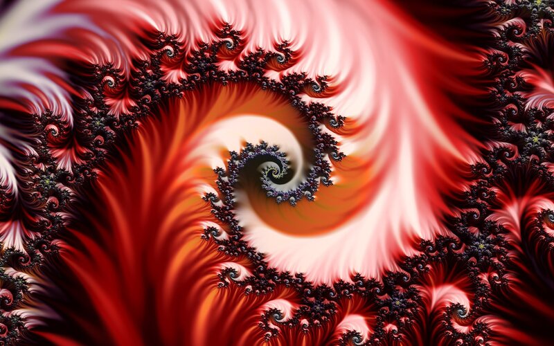 Red fractal spiral pattern