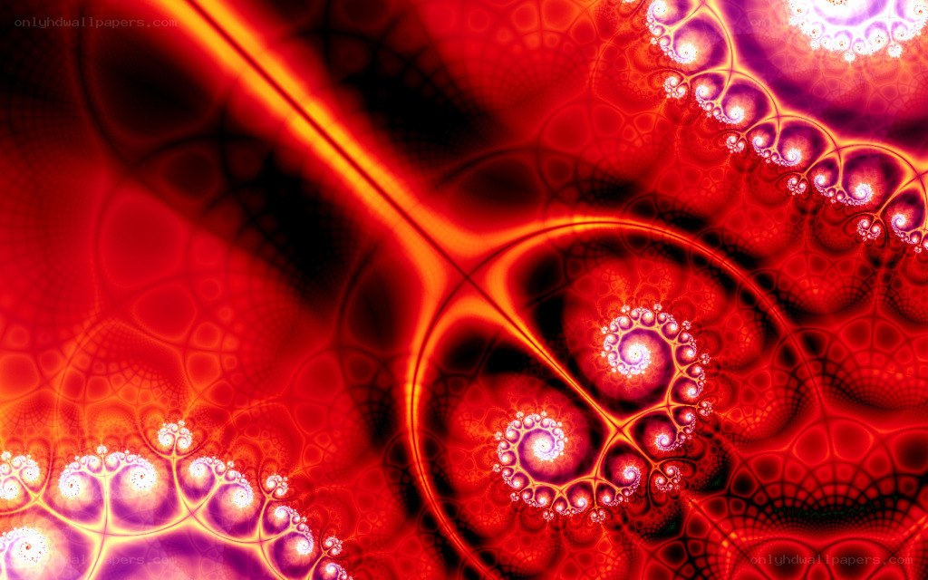 Red fractal spiral pattern