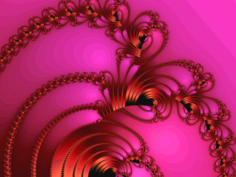 Red Fractal Spiral Pattern — Pink