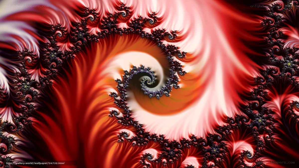 Red fractal spiral pattern