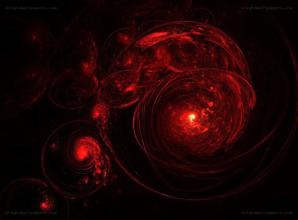 Red fractal spiral patterns