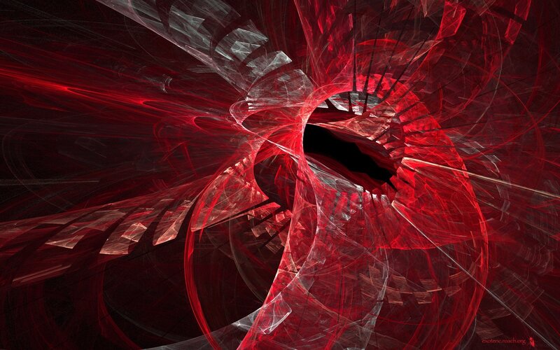Red fractal spiral