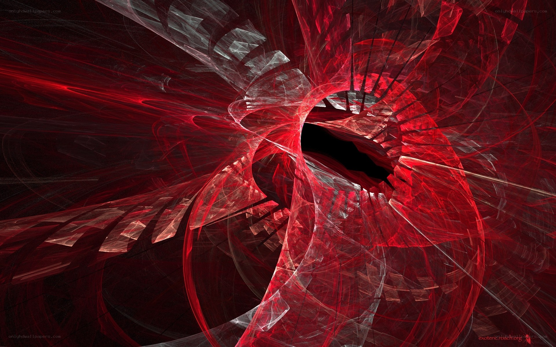Red fractal spiral