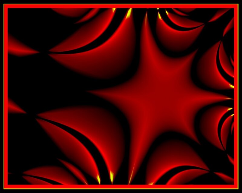 Red Fractal Star Pattern — Dramatic, Abstract, Curves