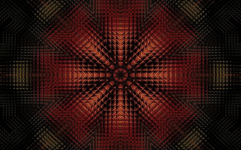 Red Fractal Star Pattern — Dramatic