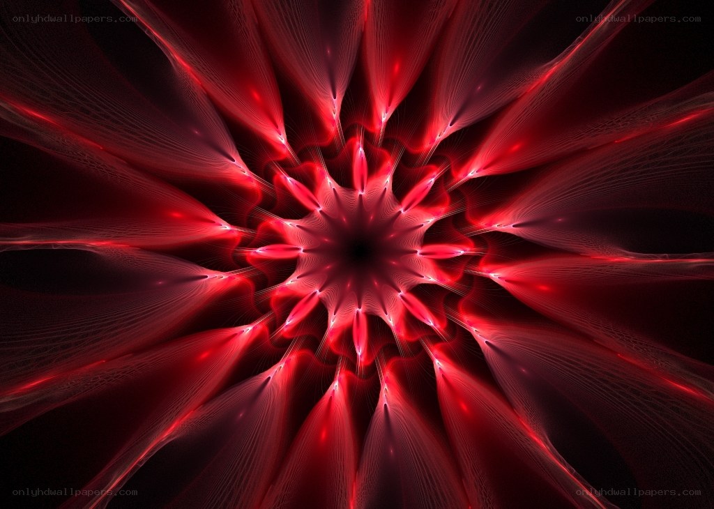 Red fractal starburst pattern