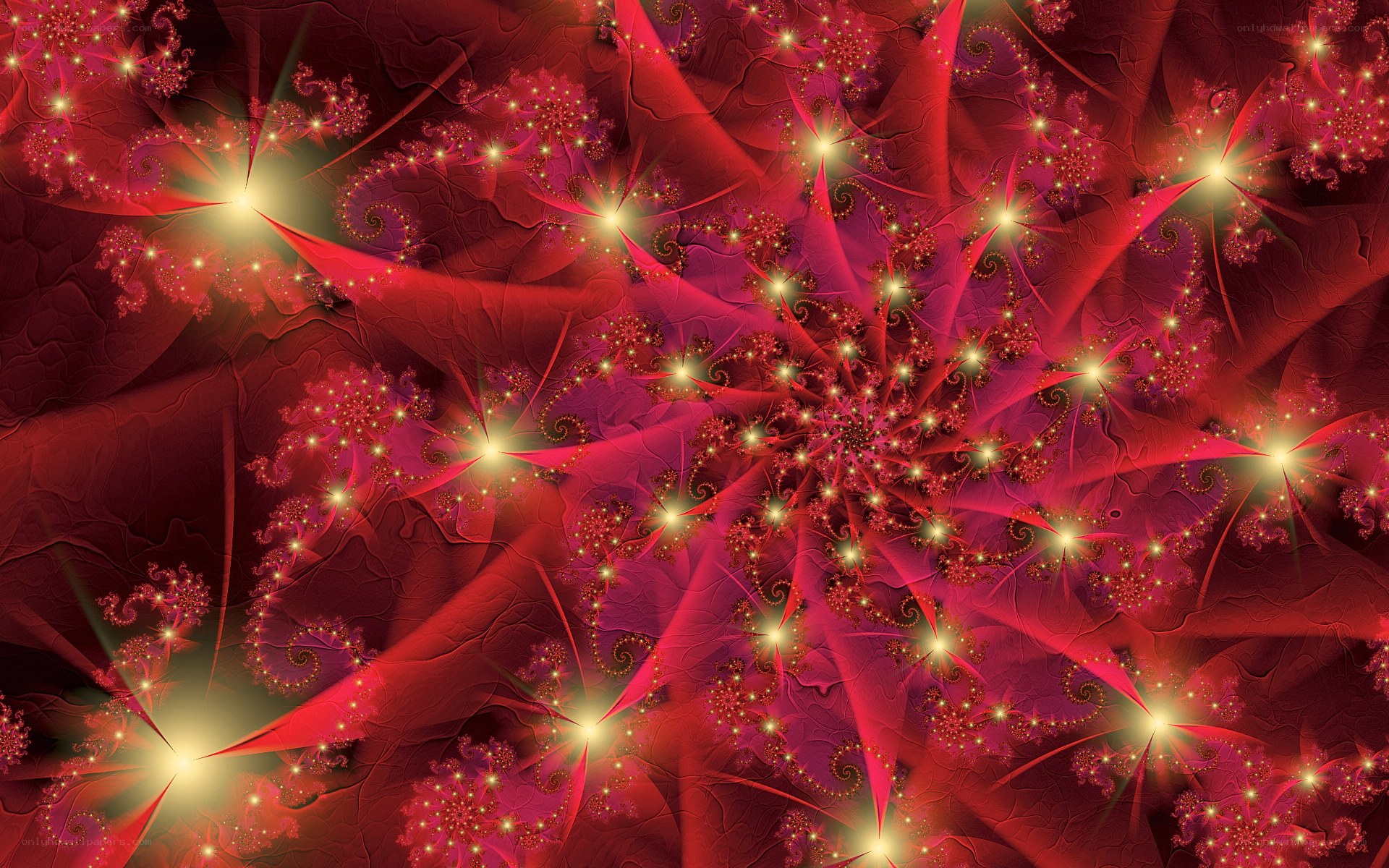 Red fractal starburst pattern