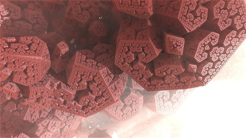 Red Fractal Structures — Dramatic