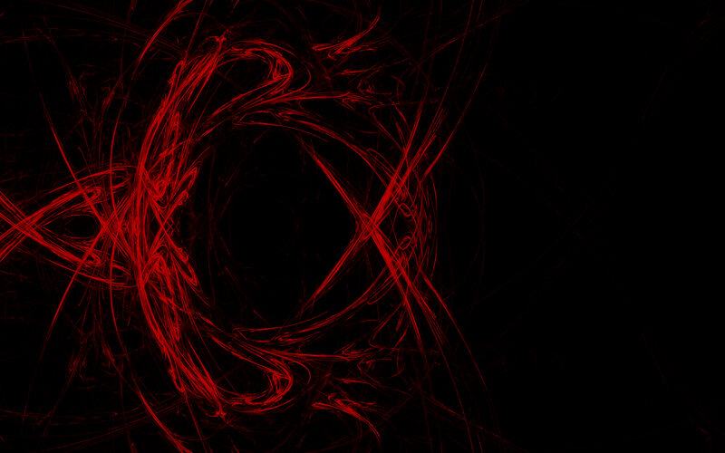 Red fractal swirl on black