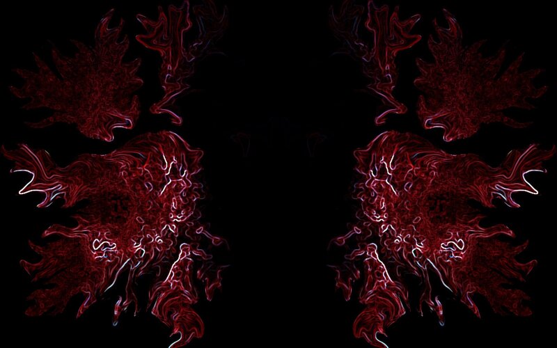 Red fractal symmetrical design