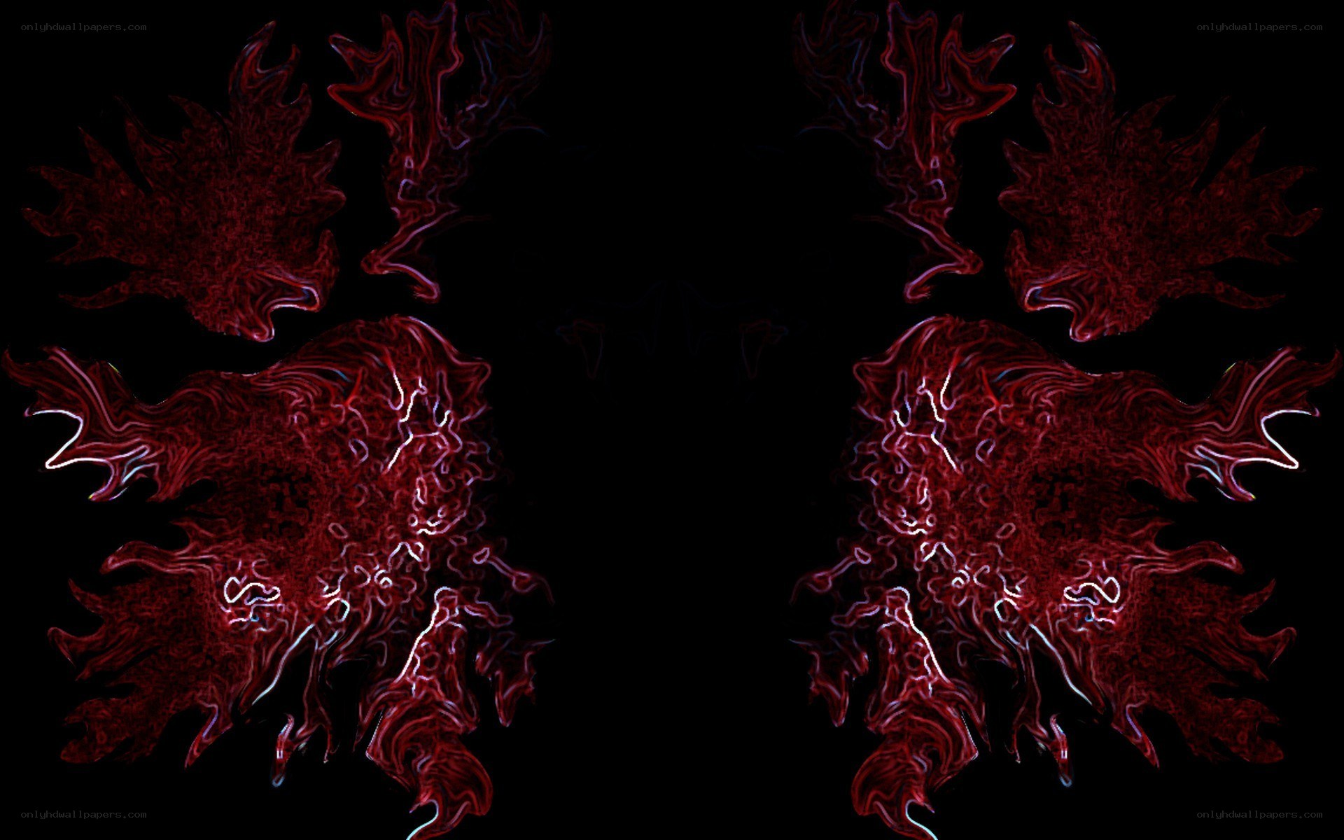 Red fractal symmetrical design