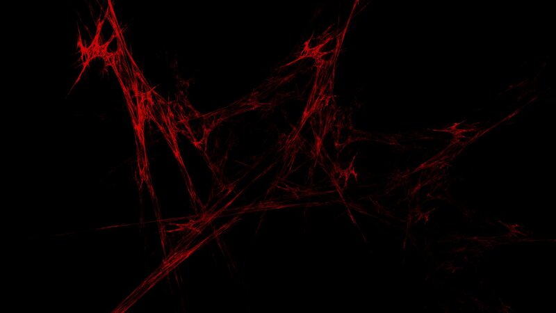 Red fractal web on black