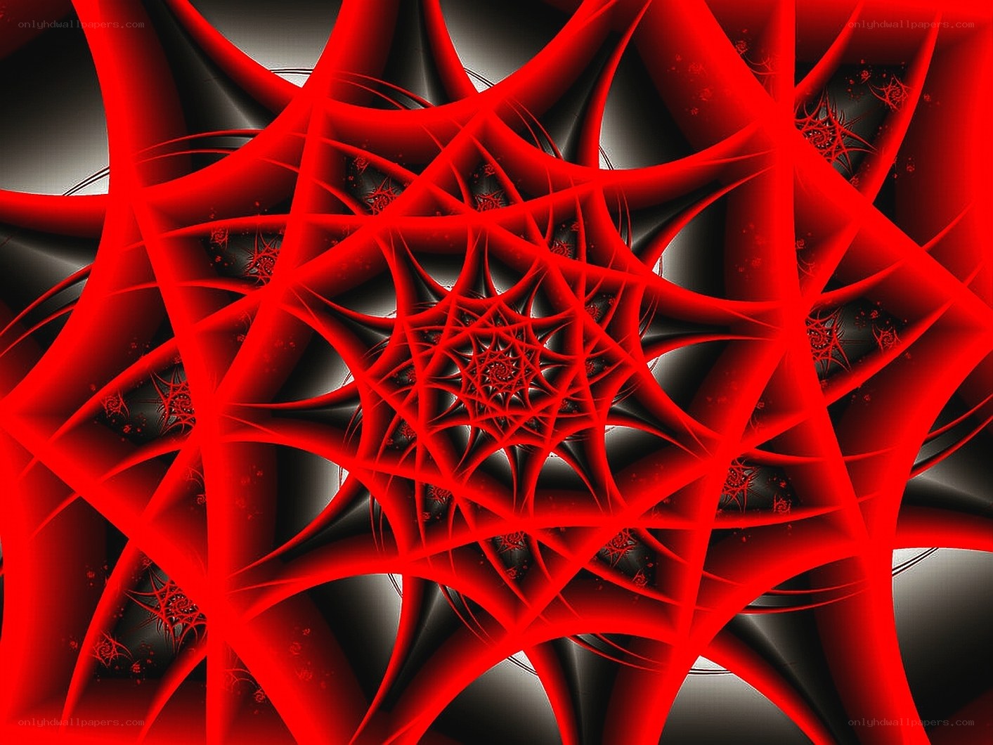 Red fractal web pattern