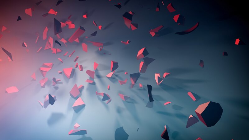 Red Fragments Exploding
