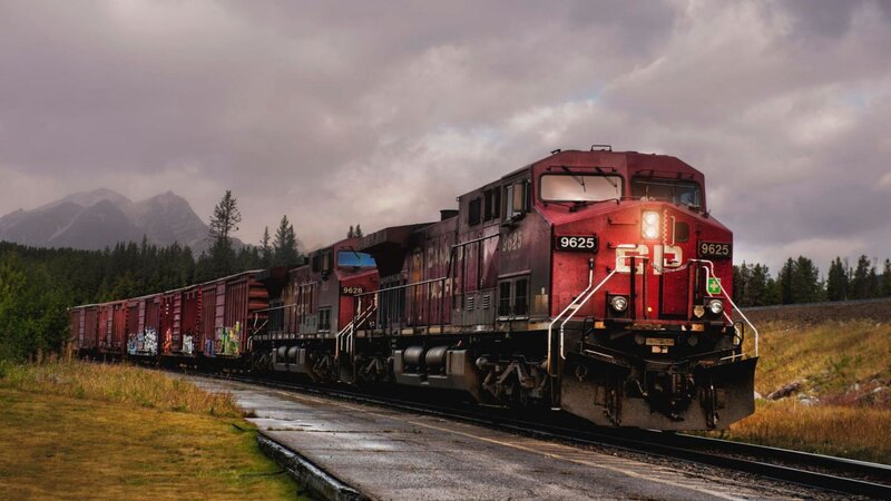 Red Freight Train — Dramatic