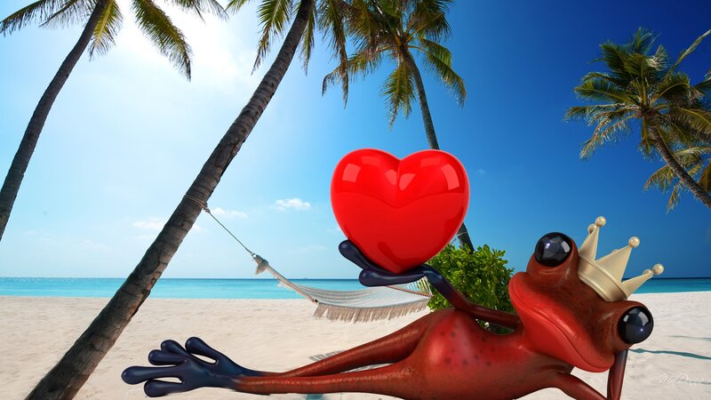 Red Frog with Heart
