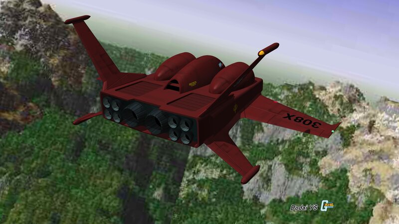Red Futuristic Aircraft — Dynamic