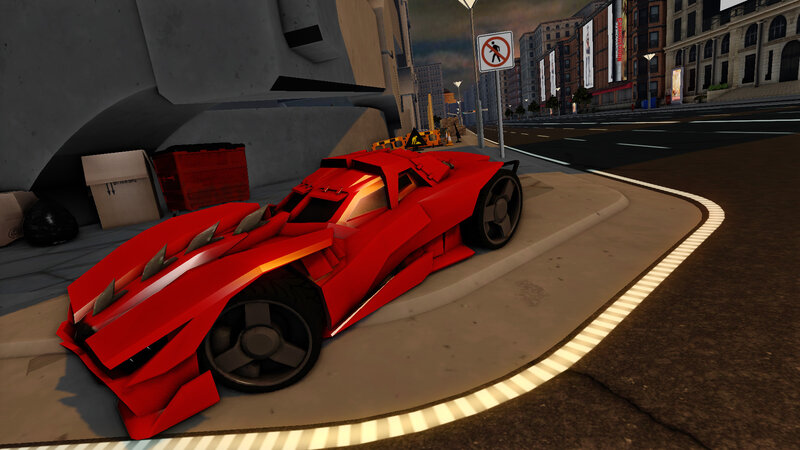 Red Futuristic Car — Dramatic