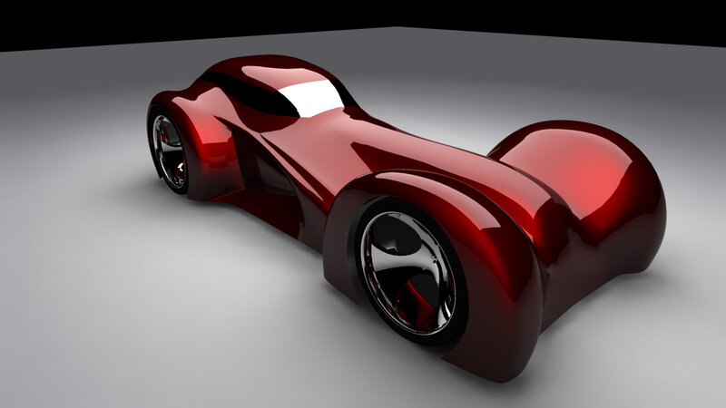 Red Futuristic Car — Sleek