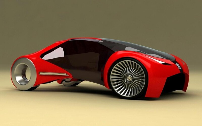 Red Futuristic Concept Car — 3d Render