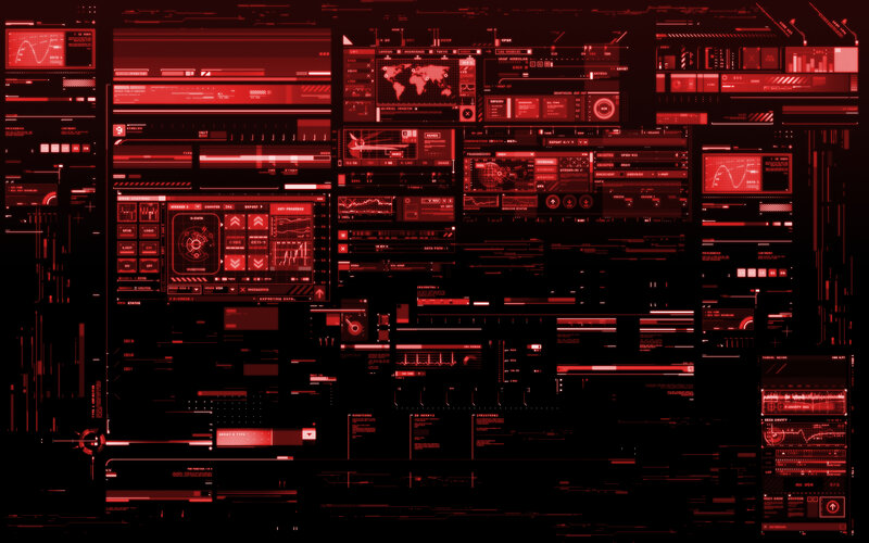 red futuristic interface display