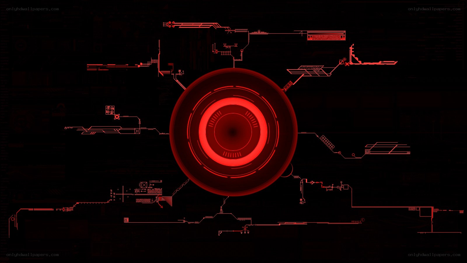 red futuristic interface