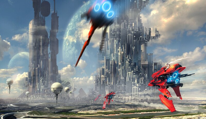 Red Futuristic Jets