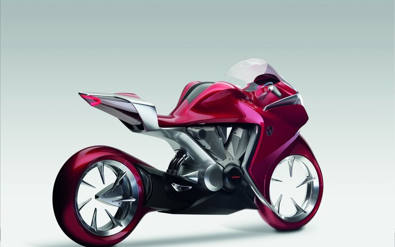 red futuristic motorcycle concept