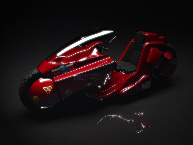 Red Futuristic Motorcycle — Dramatic, 3d Render