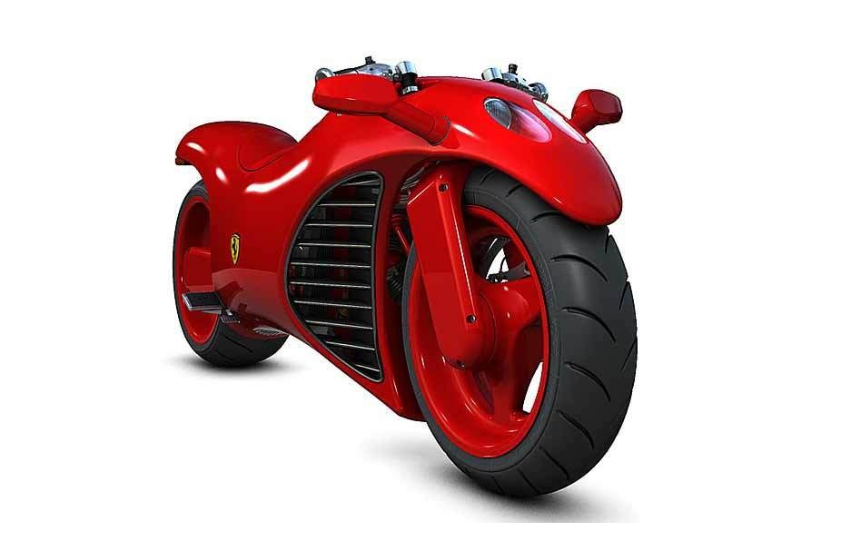 Red futuristic motorcycle