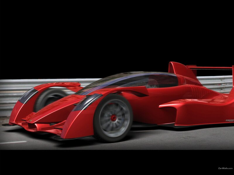 Red futuristic race car
