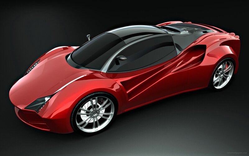 red futuristic sports car