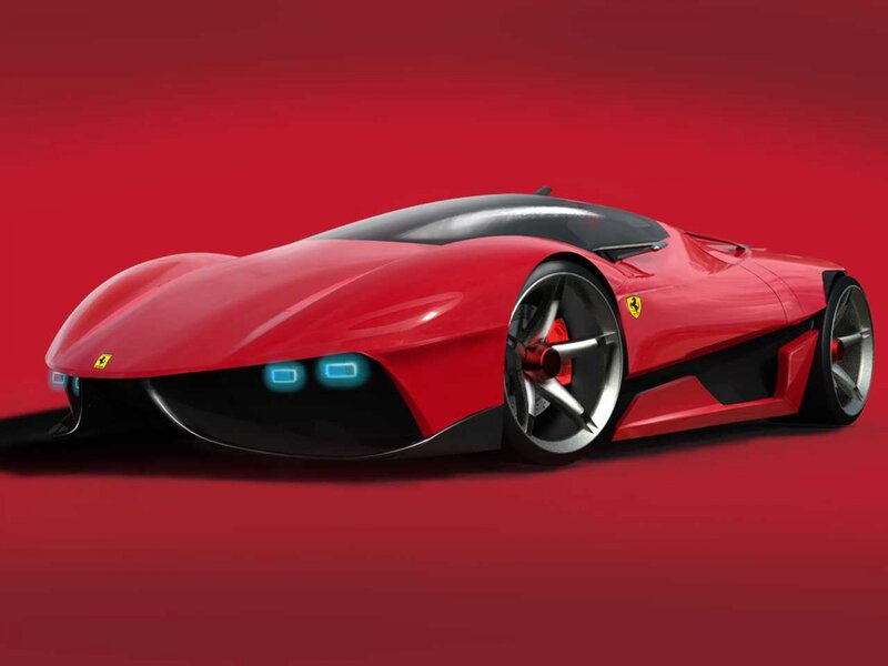 Red Futuristic Sports Car — 3d Render