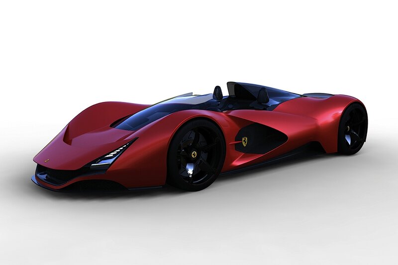 red futuristic sports car