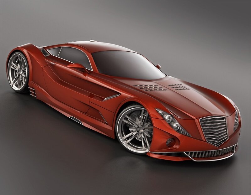 red futuristic sports car