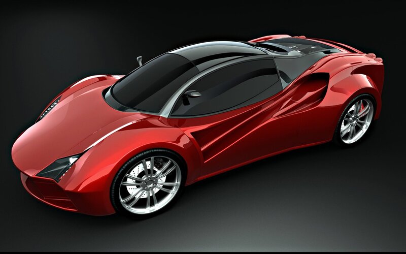red futuristic sports car