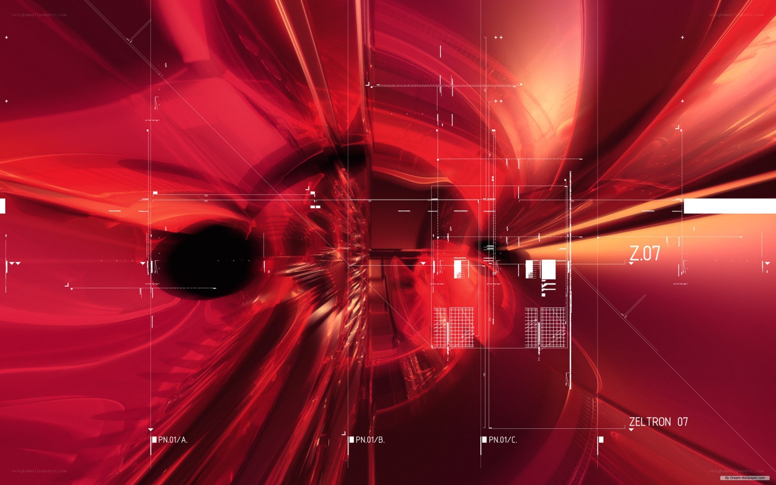 red futuristic tunnel design