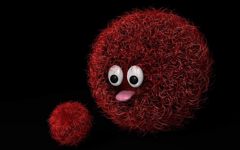 red fuzzy creatures