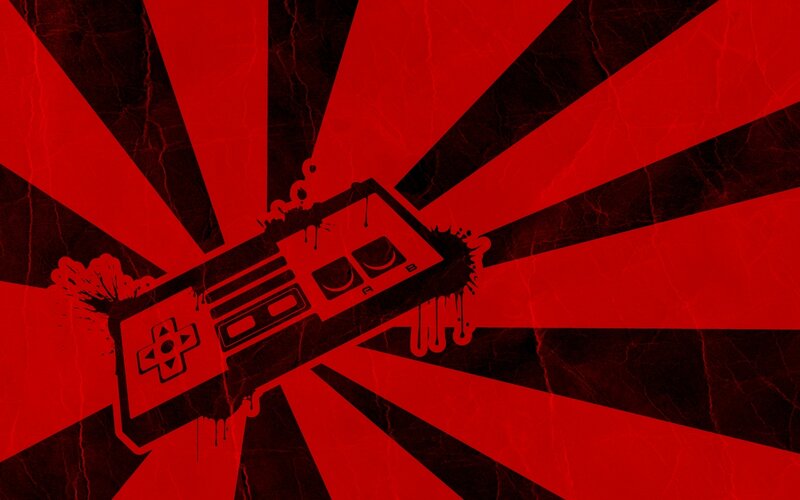 Red gaming controller art