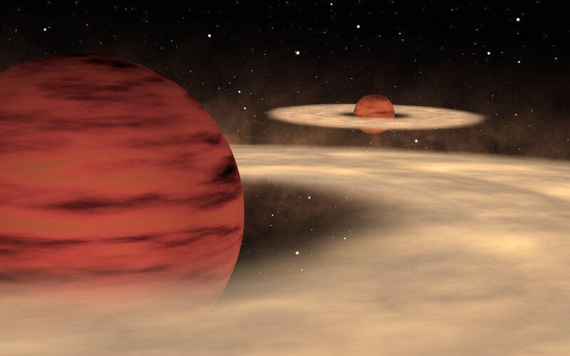 Red Gas Giant Planet — Cosmic, Night