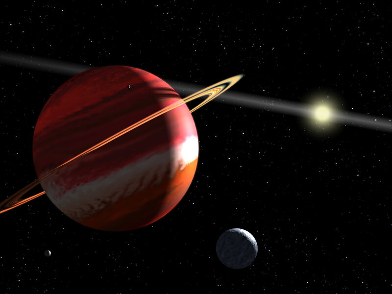 Red Gas Giant Planet