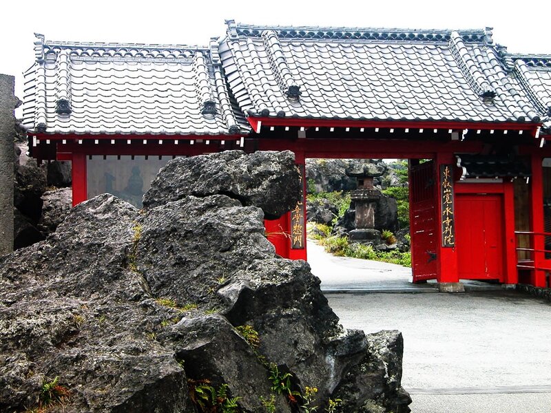 red gate at a Japanese temple