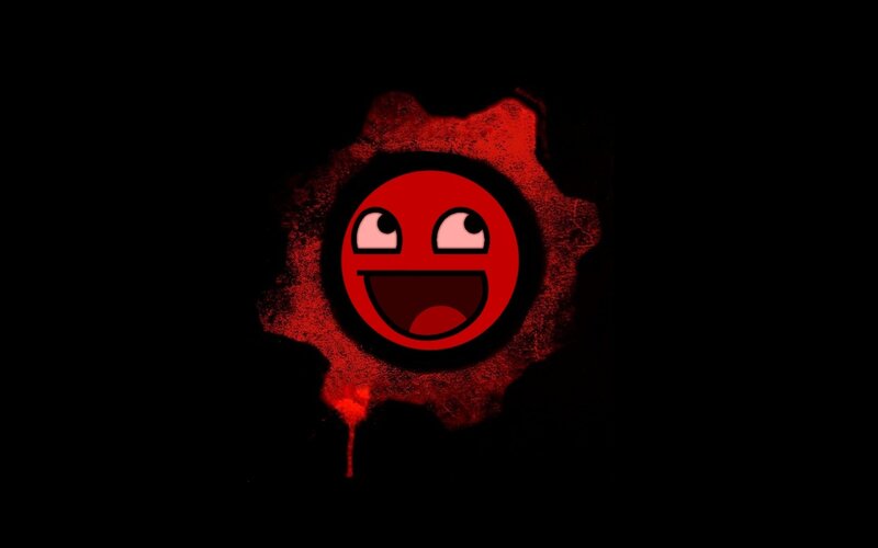 Red gear with happy face