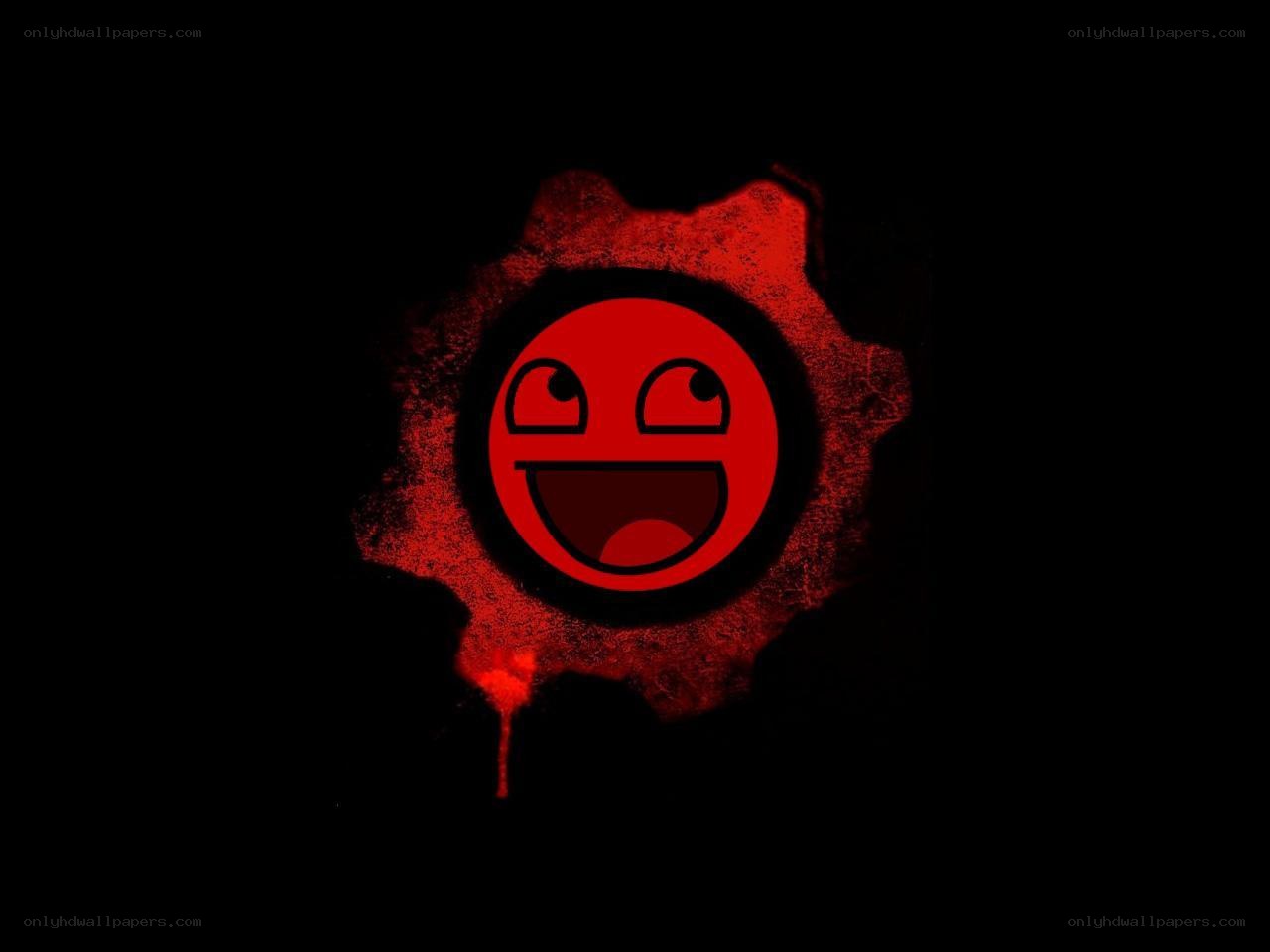 red gear with smiley face