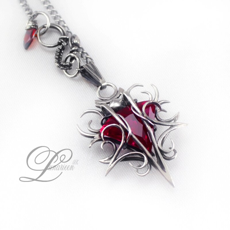 Red Gem Heart Pendant