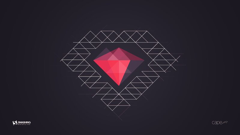 Red Gem in Geometric Frame