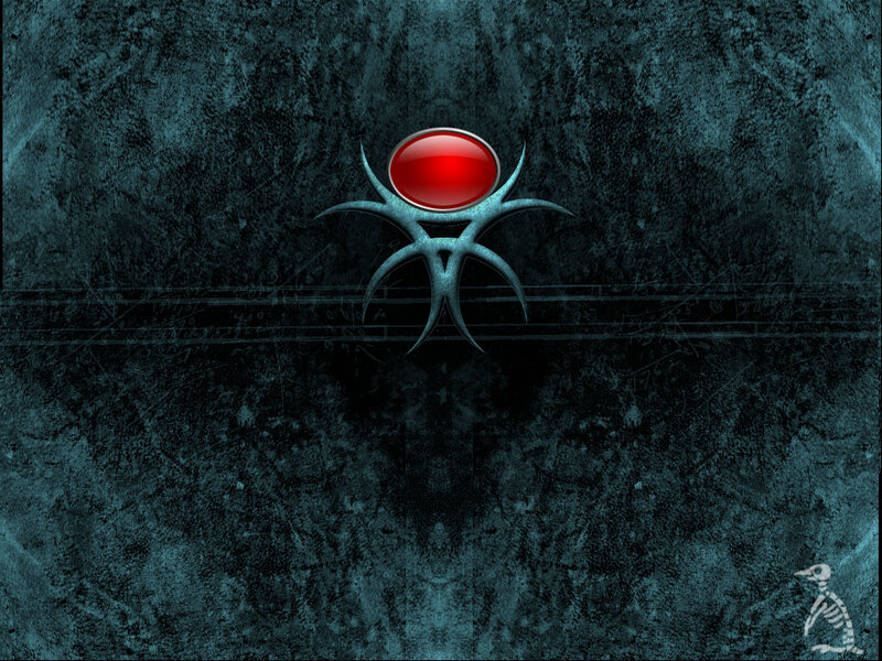 Red Gem on Metal Symbol
