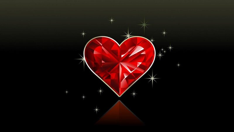 Red Gemstone Heart — Dramatic