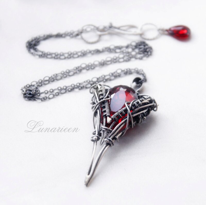 Red Gemstone Heart Pendant
